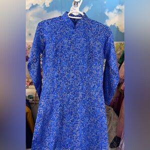 Ao dai nhu anh kim, Vietnamese traditional long dress set l 4 blue 🎁 birthday